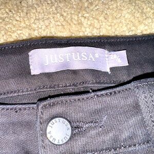 JustUSA raw hem black jeans. Like new size 6
